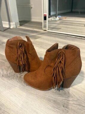 Brown Ankle Boots with Tassels